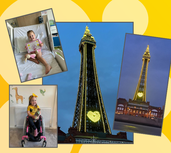 Blackpool Tower lights up yellow for Shine
