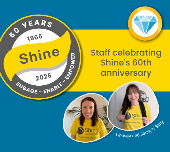 Staff celebrating Shine's 60th anniversary - Lindsey and Jenny's Story